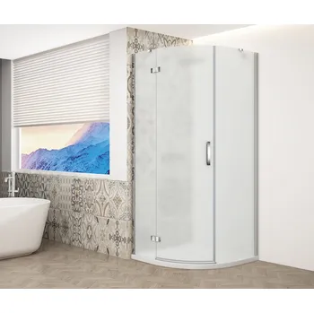 Gelco TRINITY CHROME čtvrtkruhový sprchový kout 900x900mm, matné sklo, levé