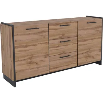 Komoda Tempo Kondela Komoda, dub wotan/černá, AMONI 2D3S