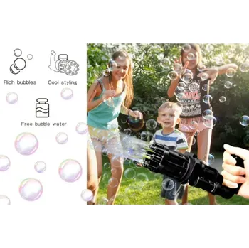 Bublifuk BUBBLE MACHINE modrá - kulomet na bubliny- ČERNÝ