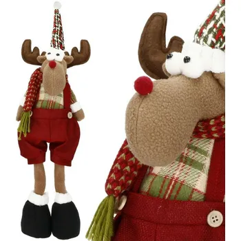 Vánoční dekorace Springos Vánoční sob 45 cm, červeno-hnědý