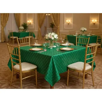 ubrus HEDVA ČESKÝ BROKÁT Ubrus Odaska ŽÍHÁNÍ A OVÁL zelená Rozměr ubrusu: standard 120x140