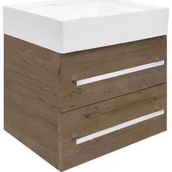 Šatní skříň Swiss aqua technologies Koupelnová skříňka s umyvadlem SAT Cube Way 60x53x46 cm dub Wellington mat CUBE46602DWSATCW