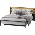 Casarredo Postel s ÚP a LED 160, barva šedá/černá/dub