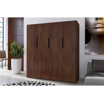 Komoda Visby Šatní skříň Bergman 4D, borovice (Barva: Ořech)