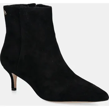Dámské kozačky Semišové boty Lauren Ralph Lauren Mckay Bt Hl dámské, černá barva, na podpatku, 802967779001 802967779001.001 99X, EUR 36