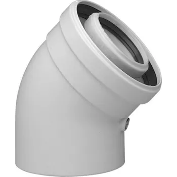 Kouřovod Baxi koaxiální koleno 45°, 80/125mm KHG019