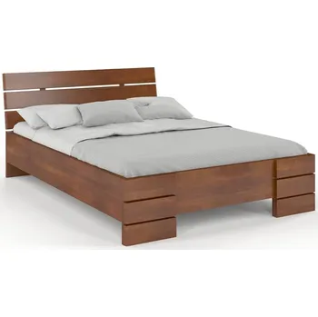 Postel Visby Dřevěná postel SANDEMO High BC Long s úložným prostorem, delší o 20cm, buk (Rozměr: 120x220 cm, Barva: Ořech)