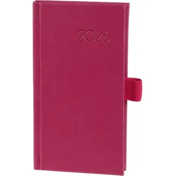 Diář Diář týdenní kapesní A6 Color - koženka růžová