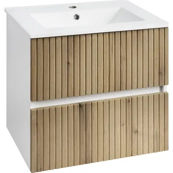 Umyvadlo Aqualine PANEDA STRIP umyvadlová skříňka 59,5x55x45,2cm, dub emporio