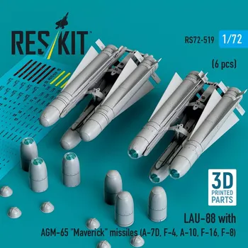 Plastikový model Reskit 1/72 LAU-88 with AGM-65 'Maverick' (2 pcs.)
