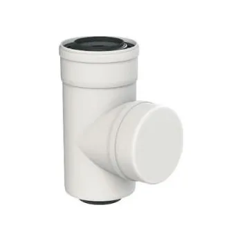 Kouřovod Almeva LIK revizní T-kus DN60/100, přímý, plast