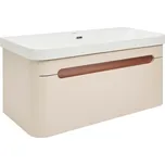 Swiss aqua technologies Koupelnová skříňka s umyvadlem SAT Fusion 97,5x43x45 cm pískově béžová mat SATFUSION100BEMW