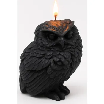 Svíčka Vonná svíčka Sova | 250 g | Svíčkománie3D | Barva: Černá