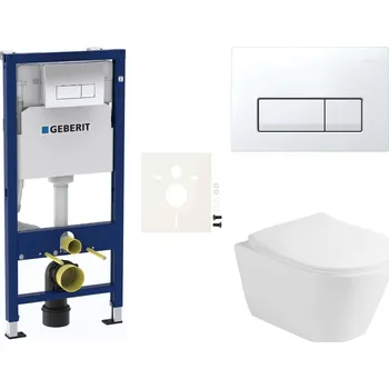 Klozet Siko Cenově zvýhodněný závěsný WC set Geberit do lehkých stěn / předstěnová montáž+ WC Glacera Ava GESAVAD50