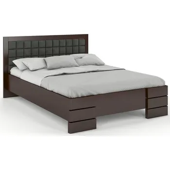 Postel Visby Dřevěná čalouněná postel Gotland High&Long, delší o 20cm, buk (Barva dřeva: Palisandr, Rozměr: 120x220 cm, Barva látky: Casablanca 2306)