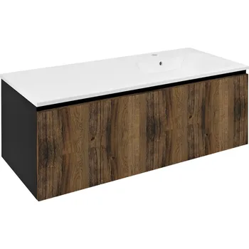 Sapho LOREA skříňka 120x46x51,5cm (30+90cm), pravá, dub collingwood/černá mat