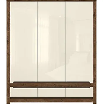 Šatní skříň Brwcz RUSO SZF3D3S dub april/perleťový lesk / 6BAL /