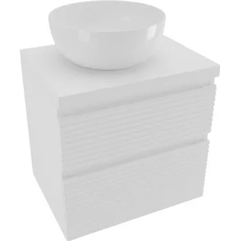 Šatní skříň Naturel Koupelnová skříňka 2 zásuvková s krycí deskou Savona 58x53x44,8 cm bílá lesk SAVONA260BID