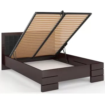 Postel Visby Čalouněná postel GOTLAND High BC Long s úložným prostorem, delší o 20cm, buk (Barva dřeva: Palisandr, Rozměr: 120x220 cm, Barva látky: Casablanca 2315)