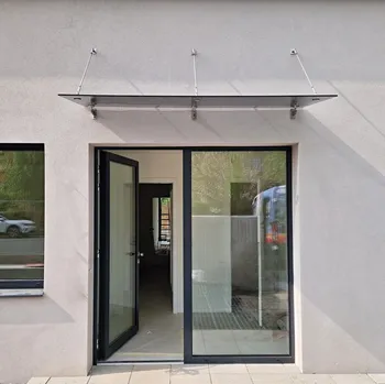 Stříška nad vchodové dveře ŠEDÉ - GREY SKLO stříška nad vchod s táhly 140 cm