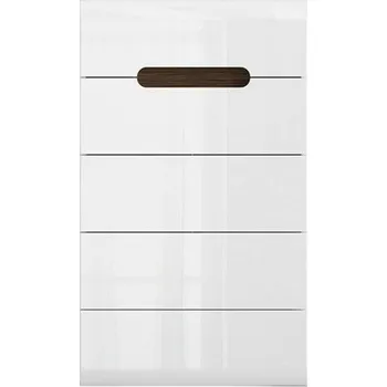 Komoda Brwcz AZTECA TRIO KOM5S/10/6 bílá/bílý lesk (včetně lišty wenge magia a oboustranné lišty bílý lesk/černý lesk)