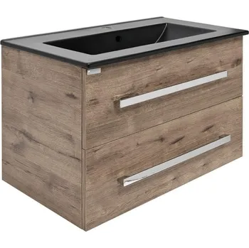 Ložnice Swiss aqua technologies Koupelnová skříňka s umyvadlem SAT Cube Way 80x53x46 cm dub wellington mat CUBE46802DWMODC