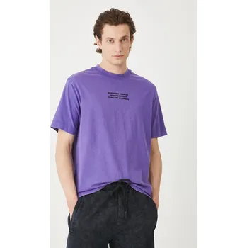 Bavlněné tričko Medicine pánské, fialová barva, s potiskem RS25.TSMC17 45X, vel. XXL