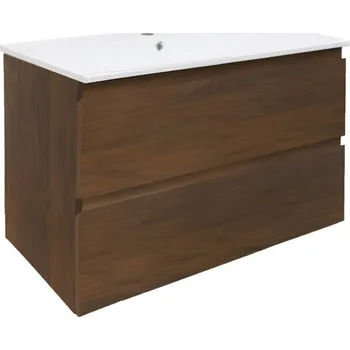 Nábytek Swiss aqua technologies Koupelnová skříňka s umyvadlem SAT B-Way 99x50x45 cm ořech mat BWAY2100NUTU4BI