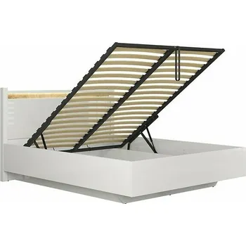 Postel Brwcz ALAMEDA LOZ/160 B bílý lesk/dub westminster VČETNĚ ROŠTU a BEZ MATRACE