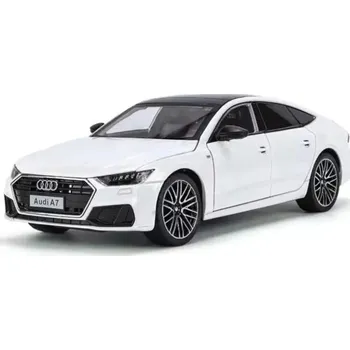 autíčko Audi A7 kovový model hračka na baterie světla zvuk 1:24 Bílá
