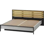 Casarredo Postel s ÚP a LED 180, barva šedá/černá/dub