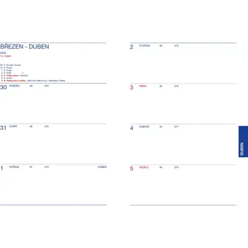 Diář Náplň do kroužkového diáře 723