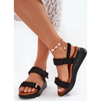 Dámské sandále Dámské sandály na platformě gepard a zebra Monera Barva: Černá, Velikost: 40