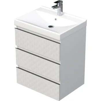 Ložnice Swiss aqua technologies Koupelnová skříňka s umyvadlem SAT Cube Way 60x71x46 cm bílá mat CUBE3D46603ZBVER