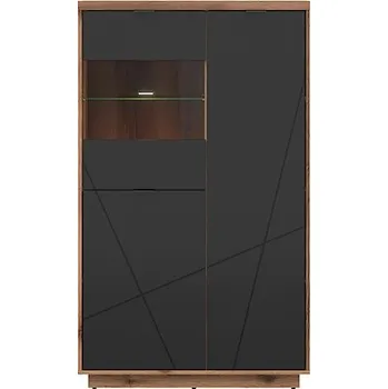 Knihovna Brwcz FORN REG2D1W dub delano tmavý/černý mat