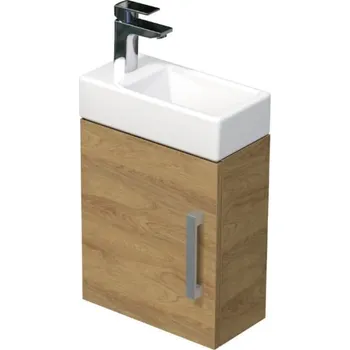 Šatní skříň Swiss aqua technologies Koupelnová skříňka s umyvadlem SAT Cube Way 1 40x47,5x20 cm dub Hickory mat CUBE320401DDH