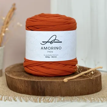Příze Amorino Fios Textilní špagáty Amorino Fio - Premium 36mm Ferrugem