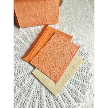 Pod Rukama Přání z ručního papíru - veselé oranžové