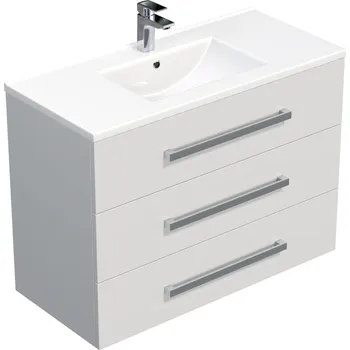 Ložnice Swiss aqua technologies Koupelnová skříňka s umyvadlem SAT Cube Way 100x76,5x46 cm bílá lesk CUBE461003BIMOD