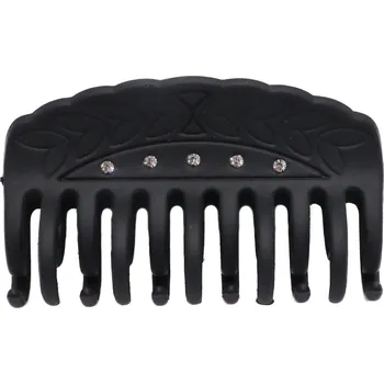 Černý skřipec na vlasy s kamínky