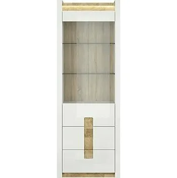 Knihovna Brwcz ALAMEDA REG1W2S bílý lesk/dub westminster