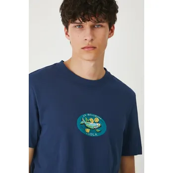 Pánské tričko Bavlněné tričko Medicine pánské, tmavomodrá barva, s potiskem RS25.TSMB15 59X, vel. S