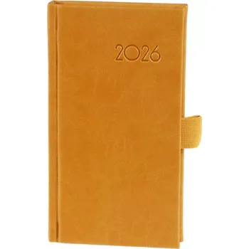 Diář Diář týdenní kapesní A6 Color - koženka okrová