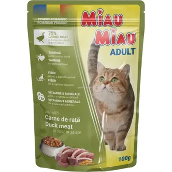 Krmivo pro kočku Miau Miau Cat kachní, kapsa 100 g