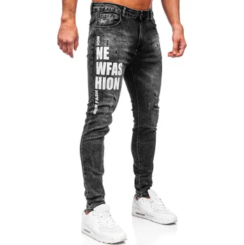 Pánské kalhoty Černé pánské džíny slim fit Bolf TF291 - 30/S