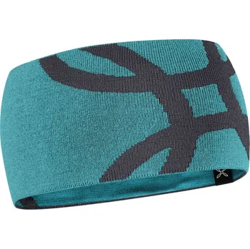 Zimní čelenka MONTURA Merino Logo Band, Turquoise/Graphite Blue velikost: M
