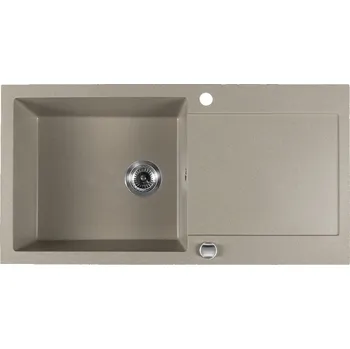 Nerezový dřez Sapho Granitový vestavný dřez s odkapem, 97x50cm, béžová