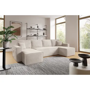 Sedací souprava Eka Rohová sedačka BASIC U, 305 cm Barva látky: POSO 100 (Světlá béžová)