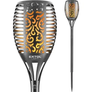 Venkovní osvětlení Extol light Pochodeň LED s plamenem, 79cm, solární nabíjení, 35lm, 51 LED