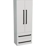 Swiss aqua technologies Koupelnová skříňka vysoká s černou úchytkou SAT Cube Way 60x163x33 cm bílá lesk lesk/mat CUBE3CV60BL